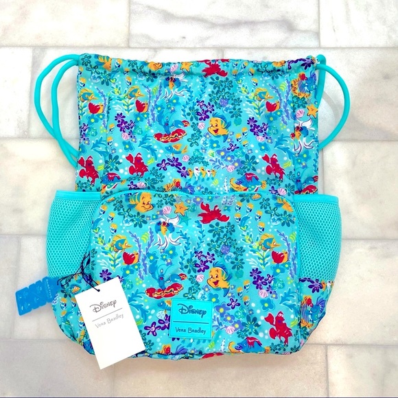 Vera Bradley Handbags - Vera Bradley Disney Ariel Mermaid. Drawstring Backpack. NWT.